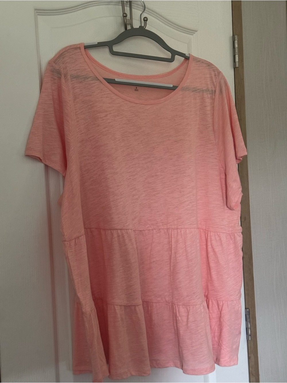 Torrid Coral Pink Short-Sleeve Tiered Tunic Top